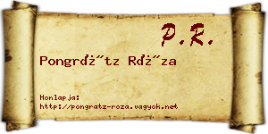 Pongrátz Róza névjegykártya